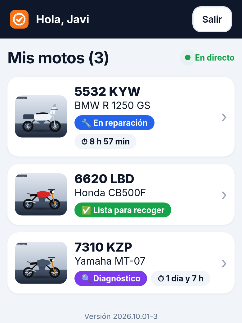 App del mecánico en el móvil